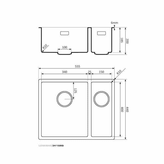 Lorreine Spoelbak 3415bqfu Afmetingen