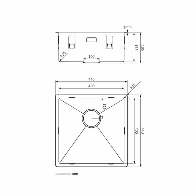 Lorreine Spoelbak 40r Afmetingen