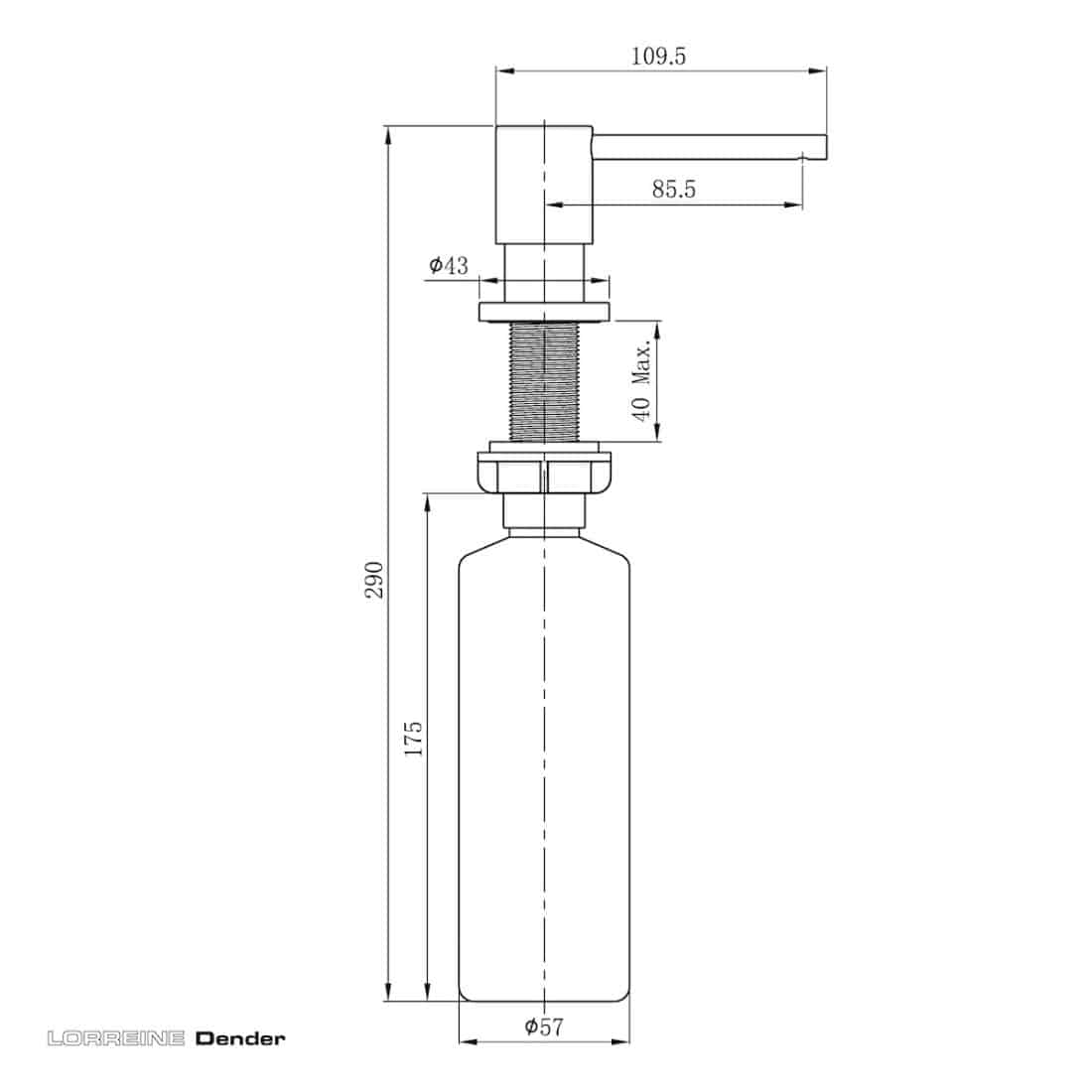 Lorreine Zeepdispenser Dender Afmetingen